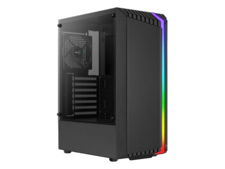 Gabinete Gamer Aerocool Wave, V1, Mid Tower, Vidro Temperado, Black, ATX, Sem Fonte, Com 1 fan, WAVE-G-BK-V1