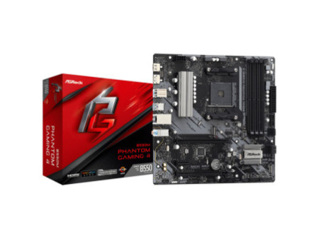 Placa Mãe AsRock B550M Phantom Gaming 4, Chipset B550, AMD AM4, MATX, DDR4