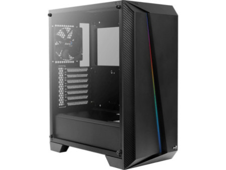 Gabinete Gamer Aerocool SI-5200 RGB, Mid Tower, Lateral em Acrílico, Black, Sem Fonte, Com 3 Fans