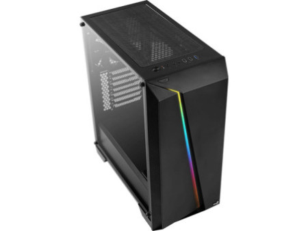 Gabinete Gamer Aerocool SI-5200 RGB, Mid Tower, Lateral em Acrílico, Black, Sem Fonte, Com 3 Fans
