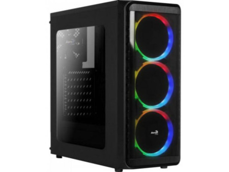 Gabinete Gamer Aerocool Mini Cylon RGB, Black, Mini Tower, Lateral em Acrílico, Black, 67546, Sem Fonte, Com 1 Fan