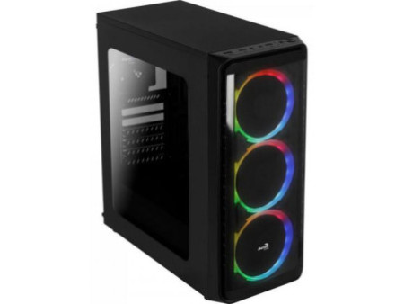 Gabinete Gamer Aerocool Mini Cylon RGB, Black, Mini Tower, Lateral em Acrílico, Black, 67546, Sem Fonte, Com 1 Fan