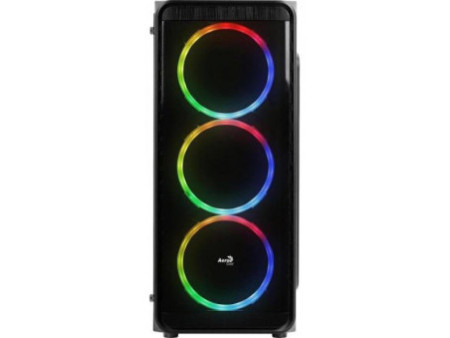 Gabinete Gamer Aerocool Mini Cylon RGB, Black, Mini Tower, Lateral em Acrílico, Black, 67546, Sem Fonte, Com 1 Fan
