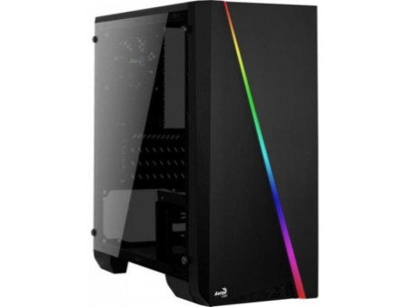 Gabinete Gamer Aerocool, Bolt RGB, Mid Tower, Acrílico, Black, 67990, Sem Fonte, Com 1 Fan