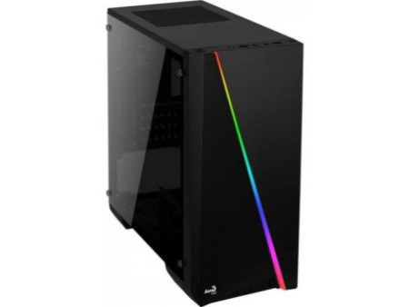 Gabinete Gamer Aerocool, Bolt RGB, Mid Tower, Acrílico, Black, 67990, Sem Fonte, Com 1 Fan