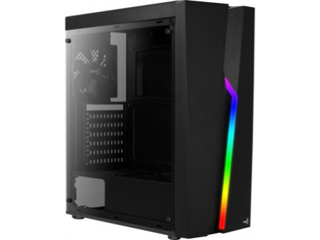 Gabinete Gamer Aerocool, Shard RGB, Mid Tower, Acrílico, Black, 67989, Sem Fonte, Com 1 Fan