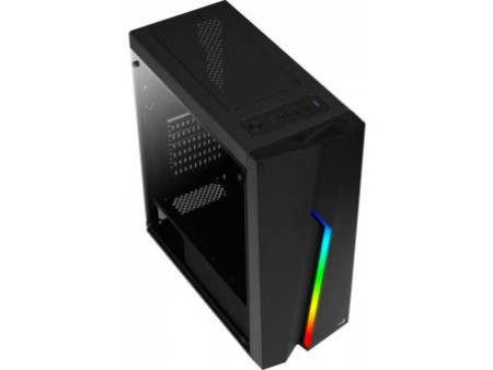 Gabinete Gamer Aerocool, Shard RGB, Mid Tower, Acrílico, Black, 67989, Sem Fonte, Com 1 Fan
