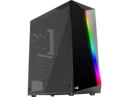 Gabinete Gamer Aerocool, Playa RGB, Mid Tower, Vidro Temperado, Black, 67967, Sem Fonte, Com 1 Fan