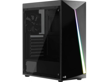 Gabinete Gamer Aerocool, Playa RGB, Mid Tower, Vidro Temperado, Black, 67967, Sem Fonte, Com 1 Fan