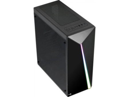 Gabinete Gamer Aerocool, Playa RGB, Mid Tower, Vidro Temperado, Black, 67967, Sem Fonte, Com 1 Fan