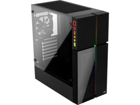 Gabinete Gamer Aerocool Rift RGB, Mid Tower, Acrílico, Black, Sem Fonte, Com 1 Fan