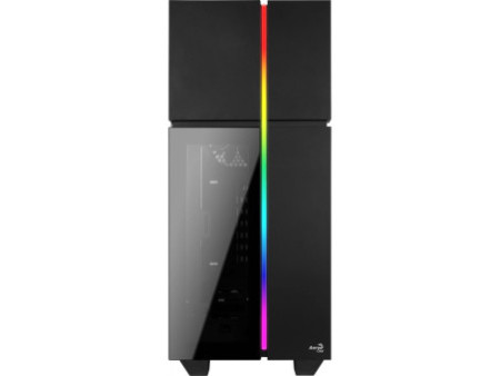 Gabinete Gamer Aerocool Rift RGB, Mid Tower, Acrílico, Black, Sem Fonte, Com 1 Fan