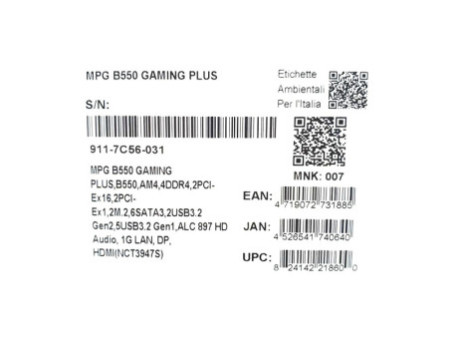 Placa Mãe MSI MPG B550 Gaming Plus, Chipset B550, AMD AM4, ATX, DDR4, 911-7C56-049