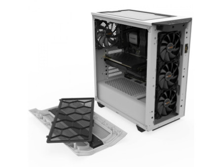 Gabinete Gamer Be Quiet Pure Base 500 FX, Mid Tower, ATX, ARGB, Vidro Temperado, Com 4 Fans, Preto, BGW43
