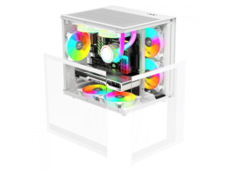 Gabinete Gamer Cooler Master MasterFrame 600, Vidro Temperado, Mid Tower, E-ATX, Com 4 Fans, Preto, MF600-KGNN-S00