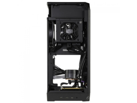 Gabinete Gamer Cooler Master Ncore 100 Max, Mini Tower, Mini ITX, Fonte 850W, Water Cooler 120mm, 1 fan, Cinza, NR100-MNNN85-SL0