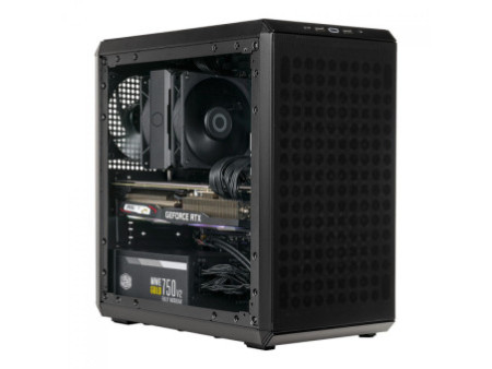 Gabinete Gamer Cooler Master Qube 500 Flatpack, Mid-Tower, Vidro Temperado, E-ATX, Branco, Sem Fonte, Com 1 Fan, Q500-WGNN-S00