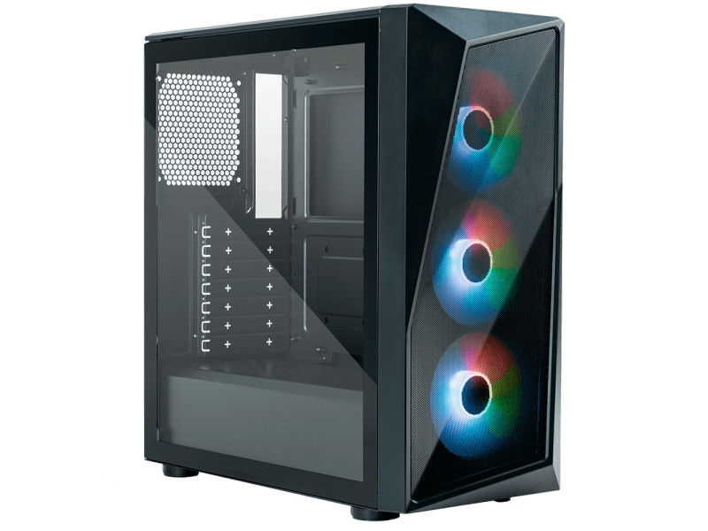 Gabinete Gamer Cooler Master Elite 300 Steel, Mid Tower, Com 1 Fan, Black, Sem Fonte, Com ODD, E300-KN5N-S00