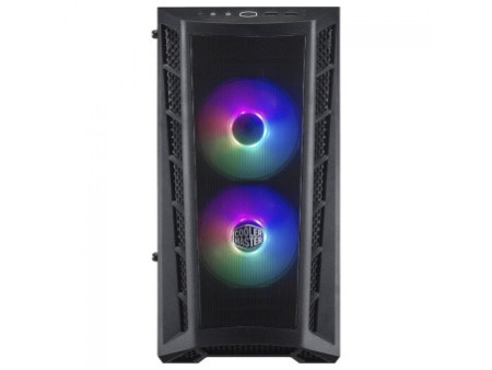 Gabinete Gamer Cooler Master MasterBox MB320L, Mini Tower, Vidro Temperado, Black, Micro ATX, Sem Fonte, Com 1 Fan, MCB-B320L-KG
