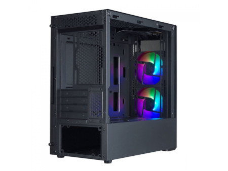 Gabinete Gamer Cooler Master MasterBox MB320L, Mini Tower, Vidro Temperado, Black, Micro ATX, Sem Fonte, Com 1 Fan, MCB-B320L-KG
