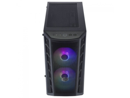 Gabinete Gamer Cooler Master MasterBox MB320L, Mini Tower, Vidro Temperado, Black, Micro ATX, Sem Fonte, Com 1 Fan, MCB-B320L-KG