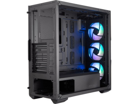 Gabinete Gamer Cooler Master MasterBox NR400, Mini Tower, Vidro Temperado, Com 2 Fans, Black, Sem Fonte, MCB-NR400-KGNN-S00