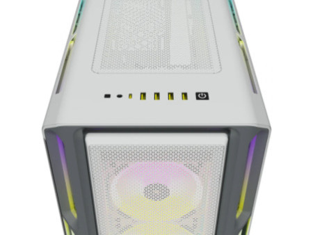 Gabinete Gamer Corsair 4000D Airflow, RGB, Mid Tower, Vidro Temperado, ATX, White, Sem Fonte, Com 3 Fans, CC-9011241-WW