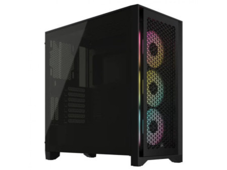 Gabinete Gamer Corsair 3000D Airflow, RGB, Mid Tower, Vidro Temperado, ATX, Black, Sem Fonte, Com 3 Fans, CC-9011255-WW