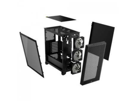 Gabinete Gamer Corsair 3000D Airflow, RGB, Mid Tower, Vidro Temperado, ATX, White, Sem Fonte, Com 3 Fans, CC-9011256-WW