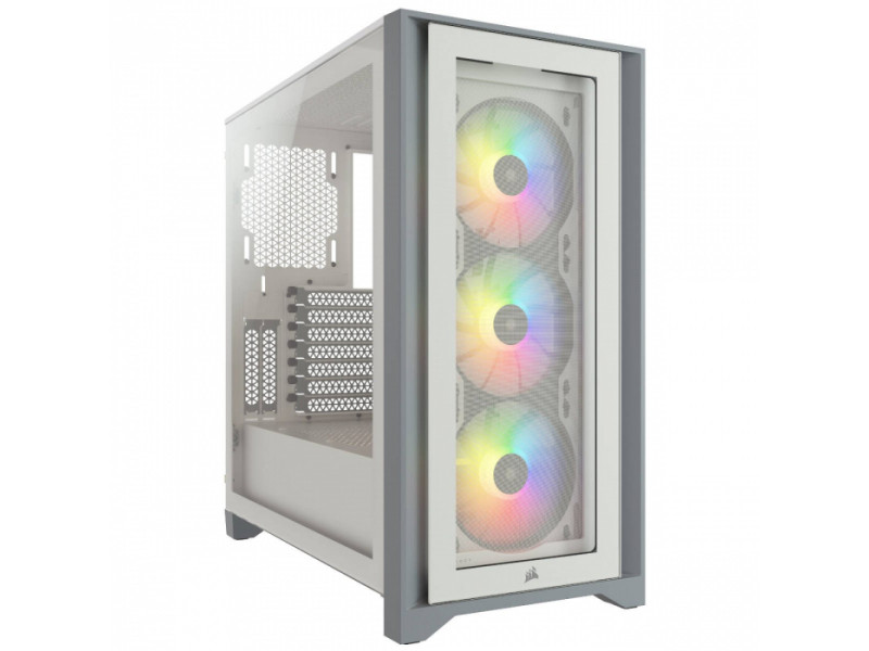 Gabinete Gamer Corsair 4000D Airflow, Mid Tower, Vidro Temperado, ATX, White, Sem Fonte, Com 2 fans, CC-9011201-WW