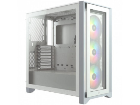 Gabinete Gamer Corsair 4000D Airflow, Mid Tower, Vidro Temperado, ATX, White, Sem Fonte, Com 2 fans, CC-9011201-WW