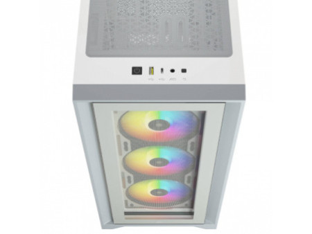Gabinete Gamer Corsair 4000D Airflow, Mid Tower, Vidro Temperado, ATX, White, Sem Fonte, Com 2 fans, CC-9011201-WW