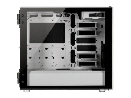 Gabinete Gamer Corsair, Icue 220T AirFlow, Mid Tower, Vidro Temperado, ATX, Black, CC-9011173-WW, Sem Fonte, Com 3 Fans