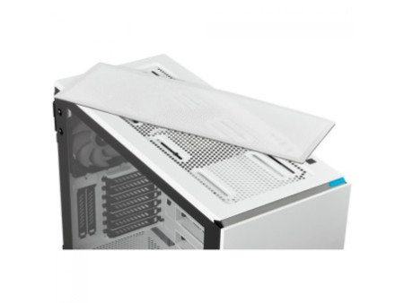 Gabinete Gamer Corsair, Icue 220T AirFlow, Mid Tower, Vidro Temperado, ATX, Black, CC-9011173-WW, Sem Fonte, Com 3 Fans