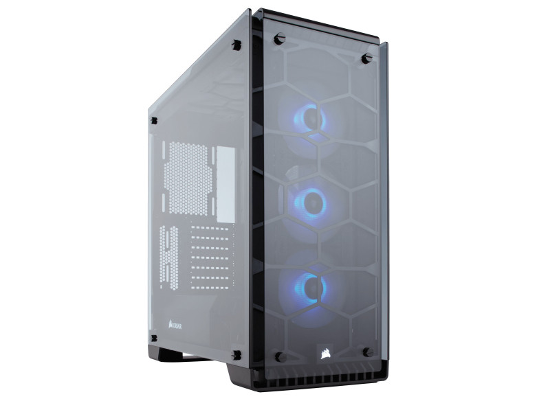 Gabinete Gamer Corsair Crystal 460X RGB, Mid Tower, Com 3 Fans, Vidro Temperado, Black, Sem Fonte, CC-9011101-WW