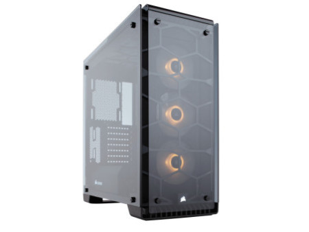 Gabinete Gamer Corsair Crystal 460X RGB, Mid Tower, Com 3 Fans, Vidro Temperado, Black, Sem Fonte, CC-9011101-WW