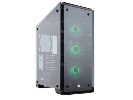 Gabinete Gamer Corsair Crystal 460X RGB, Mid Tower, Com 3 Fans, Vidro Temperado, Black, Sem Fonte, CC-9011101-WW