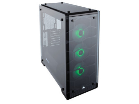 Gabinete Gamer Corsair Crystal 460X RGB, Mid Tower, Com 3 Fans, Vidro Temperado, Black, Sem Fonte, CC-9011101-WW