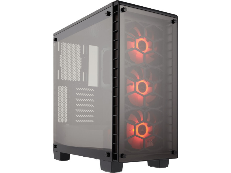 Gabinete Gamer Corsair Carbide Clear 400C, Mid Tower, Com 2 Fans, Lateral em Acrílico, Black Sem Fonte, CC-9011081-WW