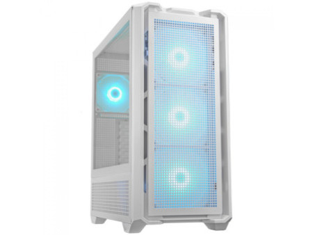 Gabinete Gamer Cougar FV270 White RGB, Mid Tower, Vidro Temperado, EATX, Com 4 Fans, Branco, 3858M60.0006