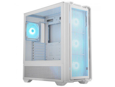 Gabinete Gamer Cougar FV270 White RGB, Mid Tower, Vidro Temperado, EATX, Com 4 Fans, Branco, 3858M60.0006