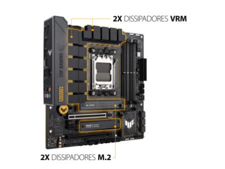 Placa Mãe Asus TUF Gaming B650M-PLUS, Chipset B650, AMD AM5, mATX, DDR5, 90MB1BG0-C1BAY0