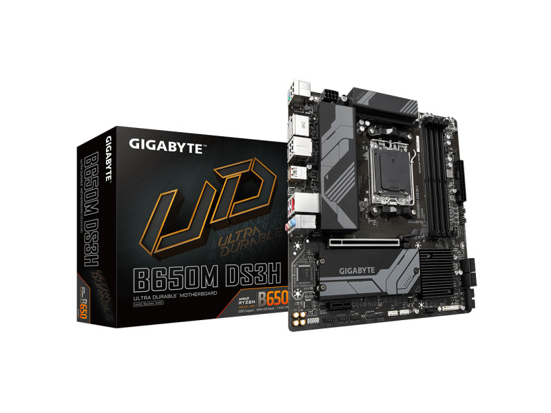 Placa Mãe Gigabyte B650M DS3H, Chipset B650, AMD AM5, MATX, DDR5
