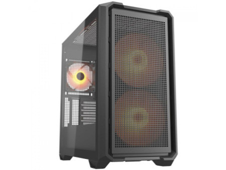 Gabinete Gamer Cougar Uniface RGB, Mid Tower, Vidro Temperado, EATX, Com 4 Fans, Preto, 385C780.0001
