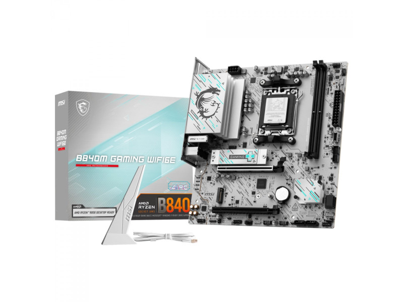 Placa Mãe MSI B840M Gaming WiFi6E, Chipset B840, AMD AM5, mATX, DDR5