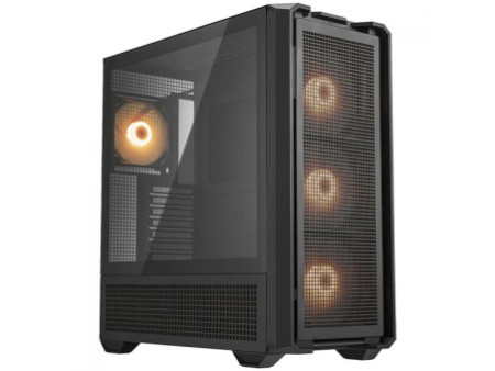 Gabinete Gamer Cougar Airface PRO RGB, Mid Tower, Vidro Temperado, E-ATX, Black, Sem Fonte, Com 4 Fans, 385AD10.0003