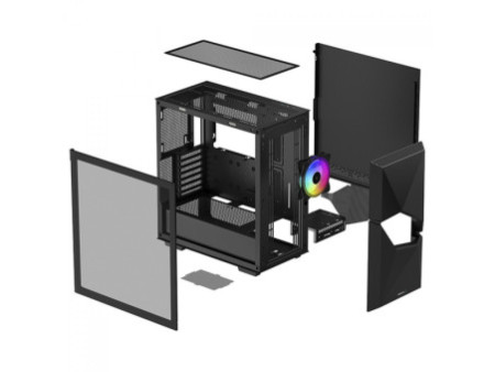Gabinete Gamer DeepCool CC560 V2, Black, Mid Tower, Vidro Temperado, ATX, Sem Fonte, Com 4 Fans, R-CC560-BKGAA4-G-2