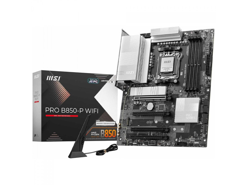 Placa Mãe MSI PRO B850-P WIFI, Chipset B850, AMD AM5, ATX, DDR5