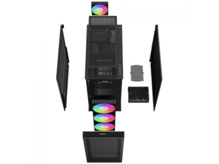 Gabinete Gamer DeepCool CC360 WH ARGB, White, Mid Tower, Vidro Temperado, MATX, Sem Fonte, Com 3 Fans, R-CC360-WHAPM3-G-1