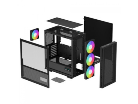 Gabinete Gamer DeepCool CC360 WH ARGB, White, Mid Tower, Vidro Temperado, MATX, Sem Fonte, Com 3 Fans, R-CC360-WHAPM3-G-1